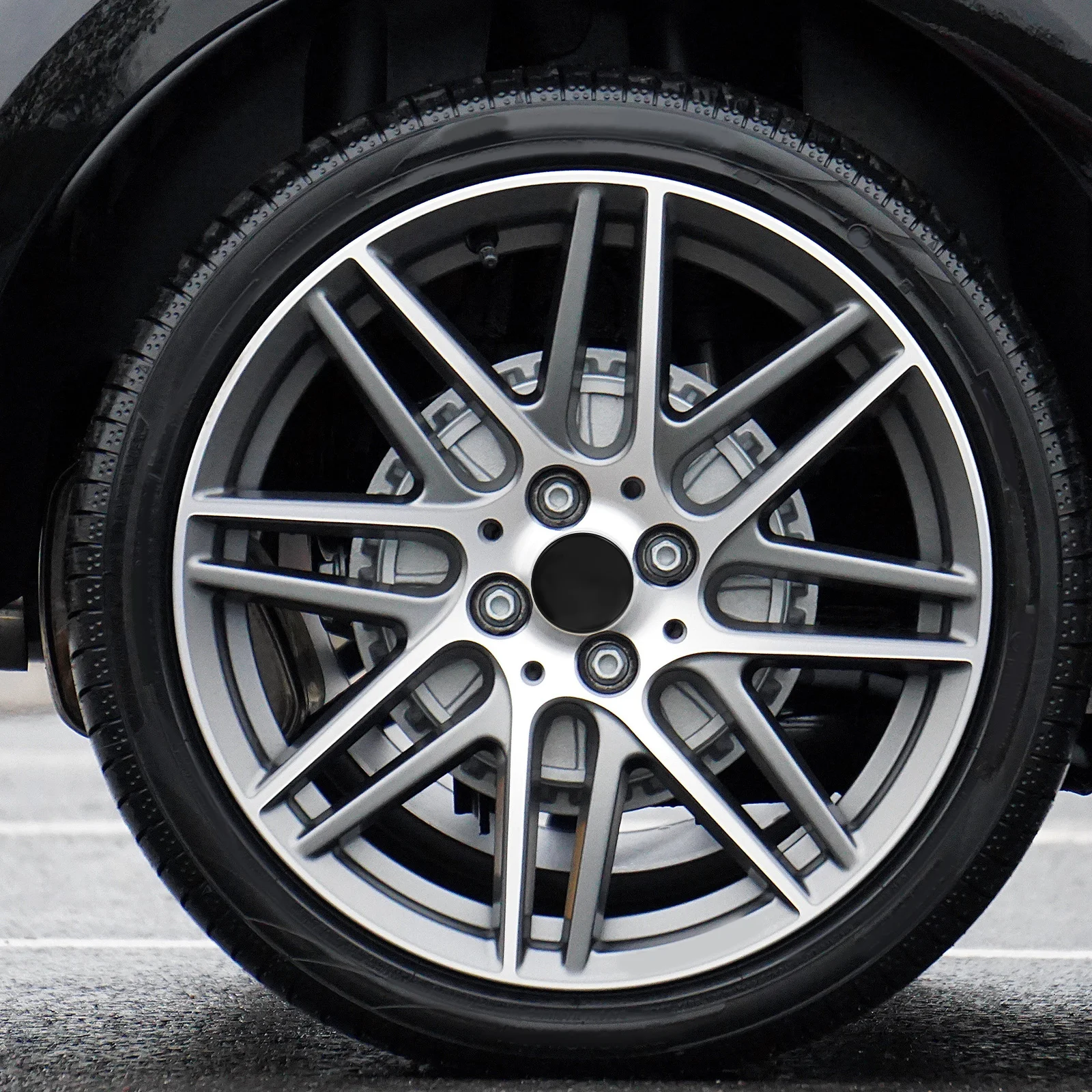 

2pcs Wheel Center Cap Abs Auto Rim Tire Hubcaps Durable Universal Fit Diy Easy Install Automotive Wheel Hub Caps Car Accessory