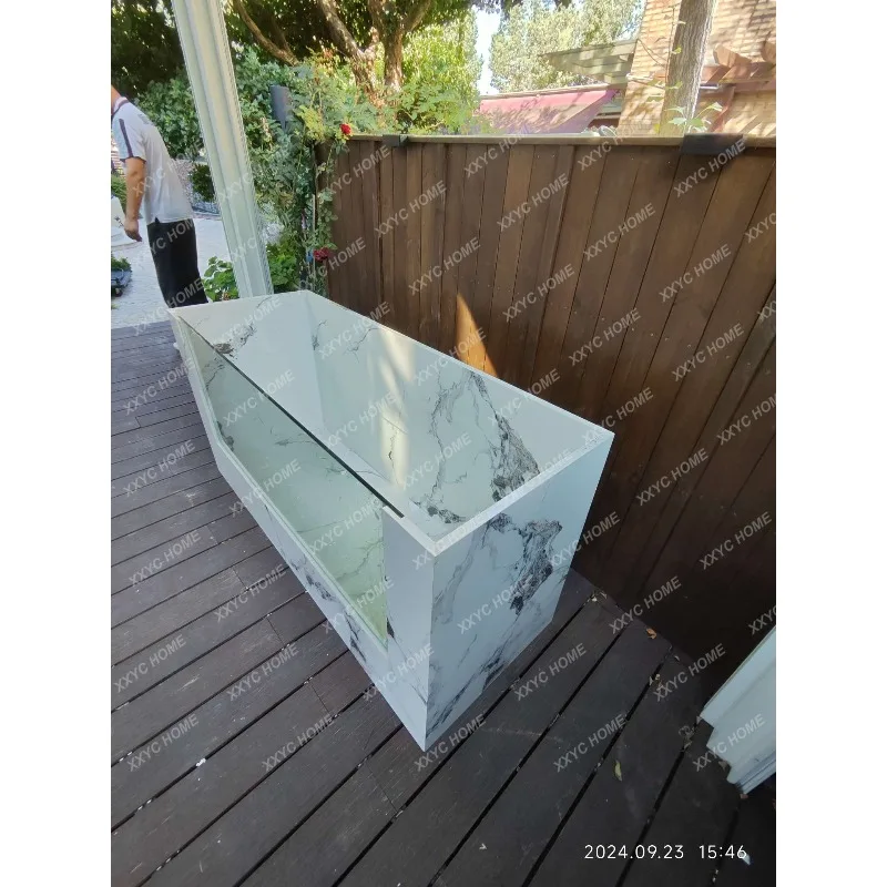 XX Double-layer Rock Slab Fish Tank Landscape Ceramic Glass Turtle Tank Balcony Courtyard Circulation Landscaping Fish Tank