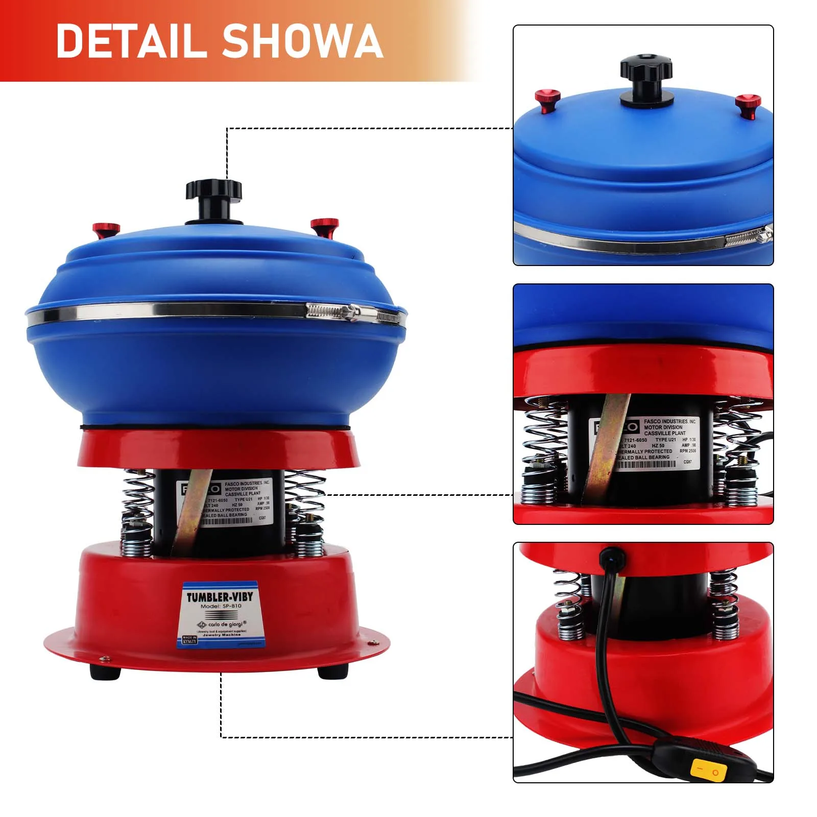 Metal Jewelry Vibrating Tumbler - Tumbling Polishing Machine and Grinder for Jewelry Polishing