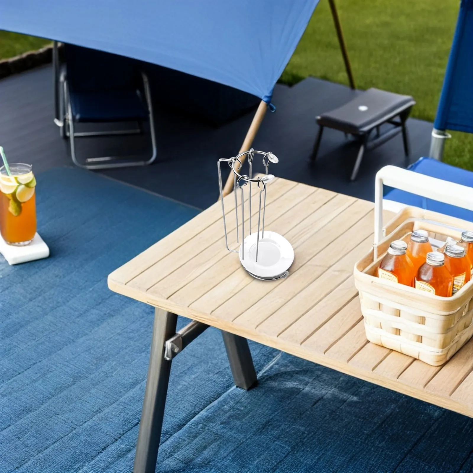 

1Set Premium Stainless Steel Hanging Rack for Bbq Grilling Kebabs with Drip Tray Outdoor Cooking Portable Grill Accessory Set