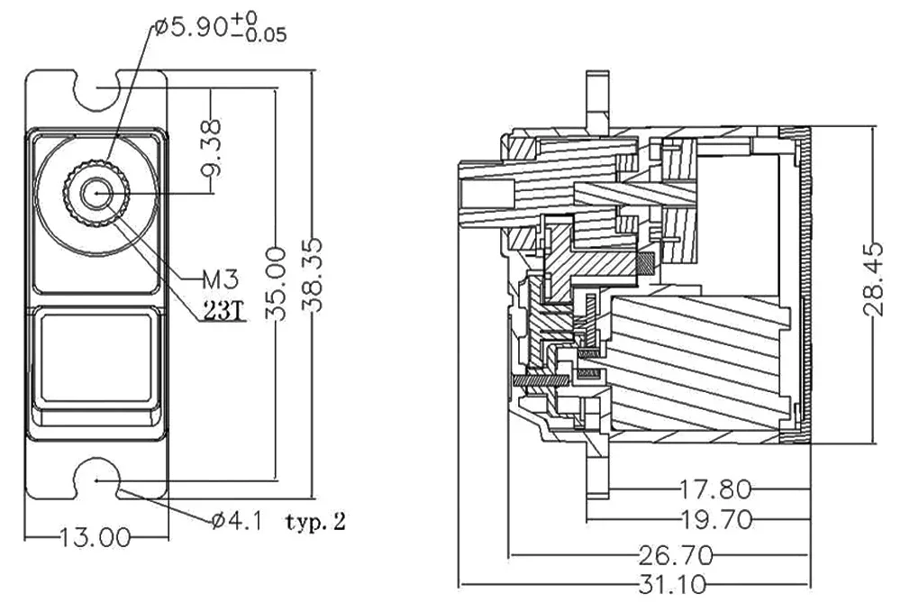 NEUE Emax ES3054 23T 4,8-6,0 V 3,5 kg Metall Getriebe Digital Servo Futaba JR Stecker Für RC FPV Starrflügel Flugzeug Hubschrauber Zubehör
