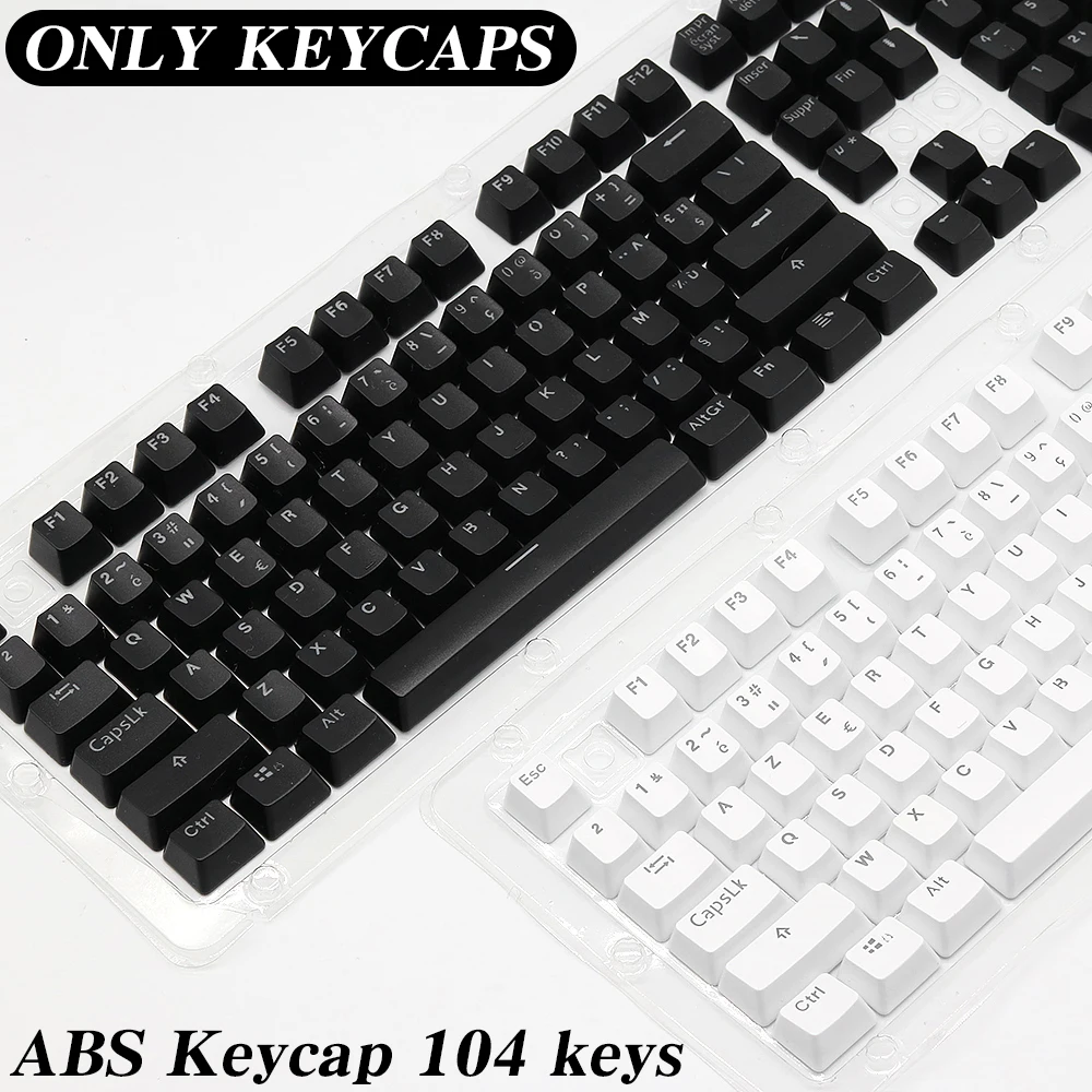 

104 Keys Keycaps OEM Highly RGB Backlit Mechanical Keyboard Keycap Spanish Arabic Russian French Korean German Thai Portuguese