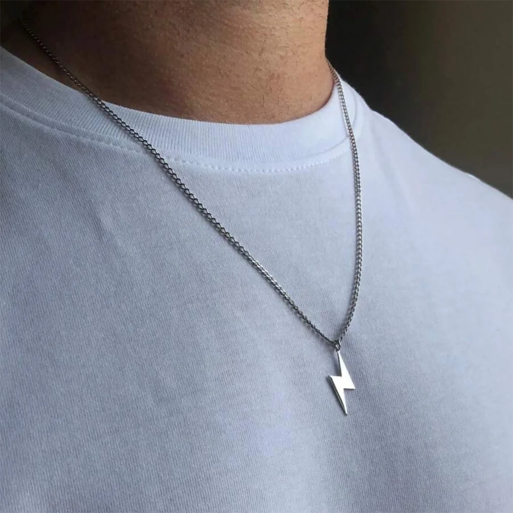 

DGIDDK Простое ожерелье с подвеской в виде молнии из нержавеющей стали для мужчин и женщин, модная ретро-цепочка в стиле хип-хоп для свитера