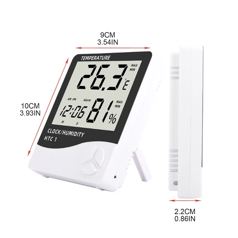 Electronic Thermometer Hygrometer Wall Mount Desk Temperature Humidity Detector