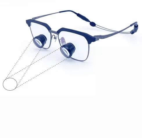 Dental Loupe 2.5X TTL Ultra-light Binocular Magnifier With Adjustable Frame for and Surgical Use