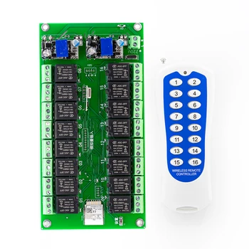 Tuya 16 채널 와이파이 지그비 릴레이 스위치 모듈, RF 433MHZ 무선 스마트 홈 원격 제어 스위치, DC 7-27V, AC 85-250V