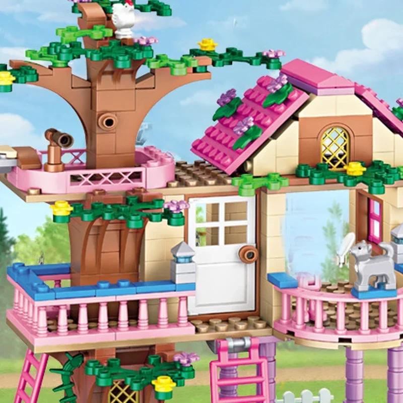 Friends City Tree House Summer Holiday Villa Castle Building Blocks Sets Figures Garden DIY Toys for Kids Girl Birthday Gift - view 6