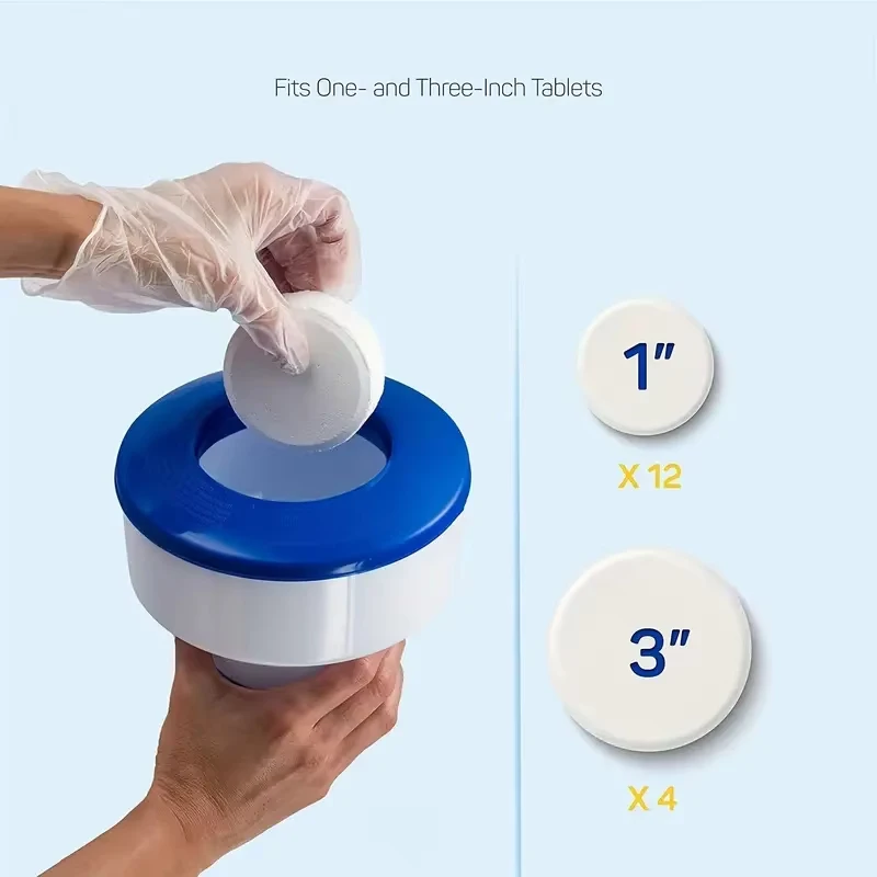 Pool Chemical Dispenser Floating Pool Chlorine Bromine Tablets Holder Adjustable Flow Vents Floater for Swimming Spa Pools