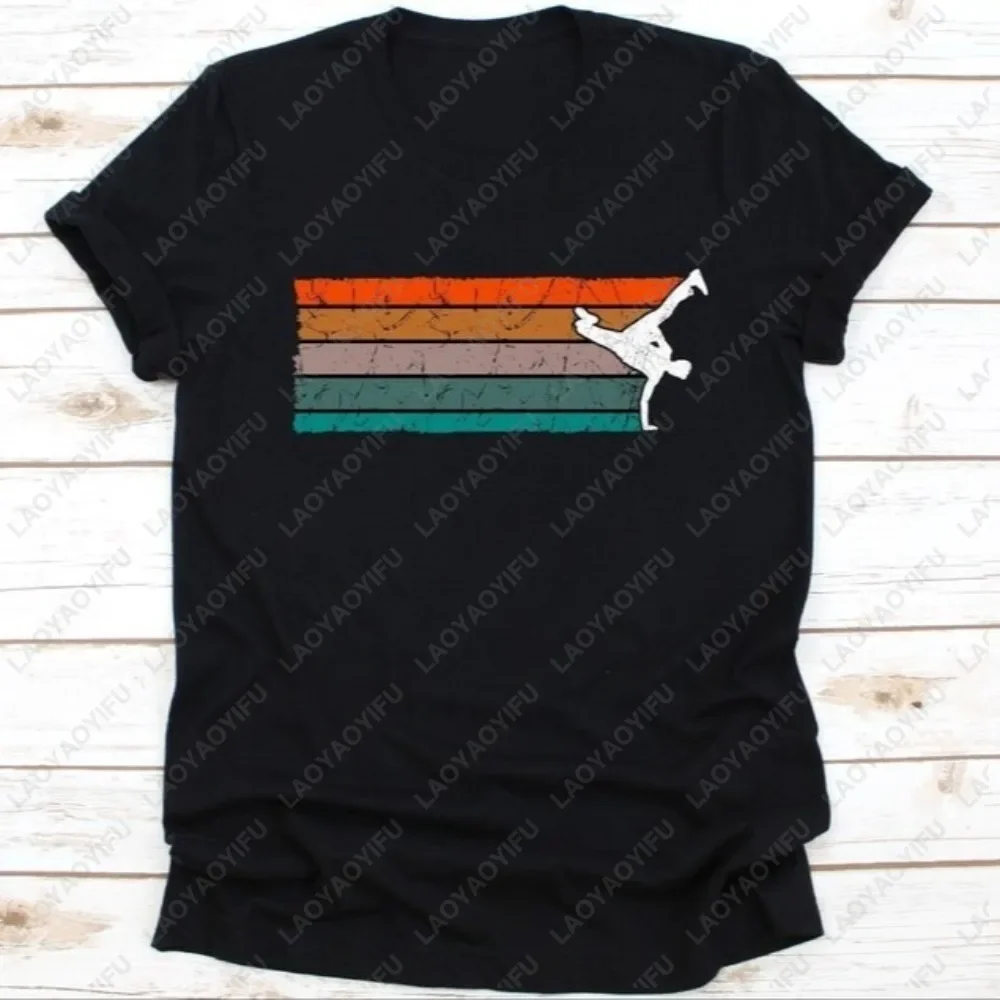 Retro Breakdancer Breakdancing Graphic Printed TShirt Vintage Style Gift for Dancer Lovers Hip Hop Street T-Shirt Casual Tees