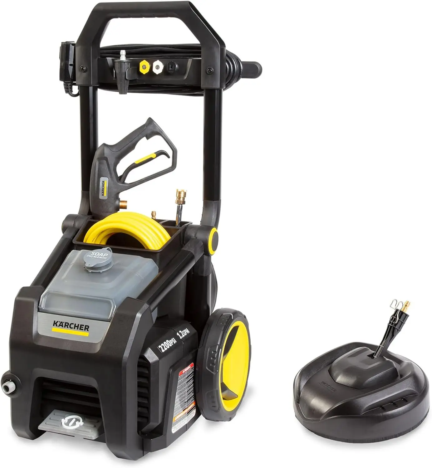

K2200PSB 2200 PSI 1.2 GPM CETA Certified Electric Power Pressure Washer with Surface Cleaner + Turbo, 15°, 40°, & Soap Nozzles