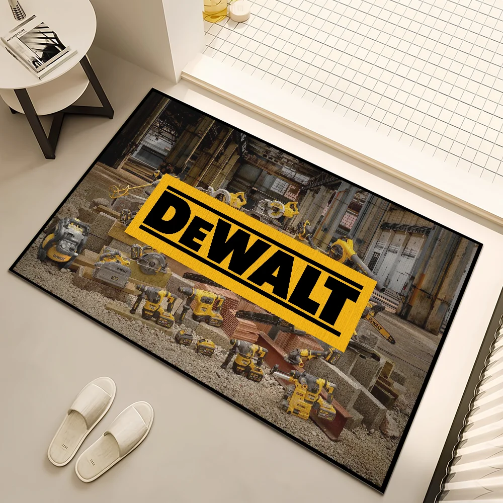 Brand D-DeWalt Cool Logo Small Carpet For House Bedroom Decoration Kitchen Bath Super Absorbent Rug Carpet Foot Non-slip