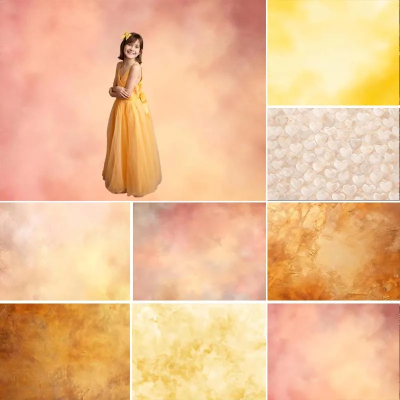 

LS Yellow Solid Textured Backdrops Adult Baby Photography Studio Props Child Woman Photocall Decors Light Gold Backgrounds