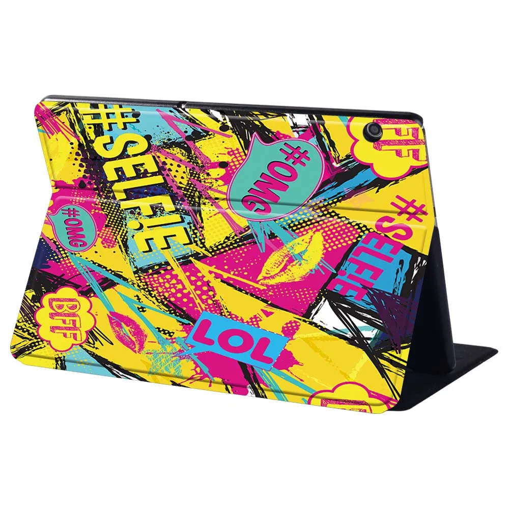 Tablet Folio Leather Stand Case Cover for iPad Mini 6th Generation 8.3 inch 2021 Protective Shell with Graffiti Art Pattern