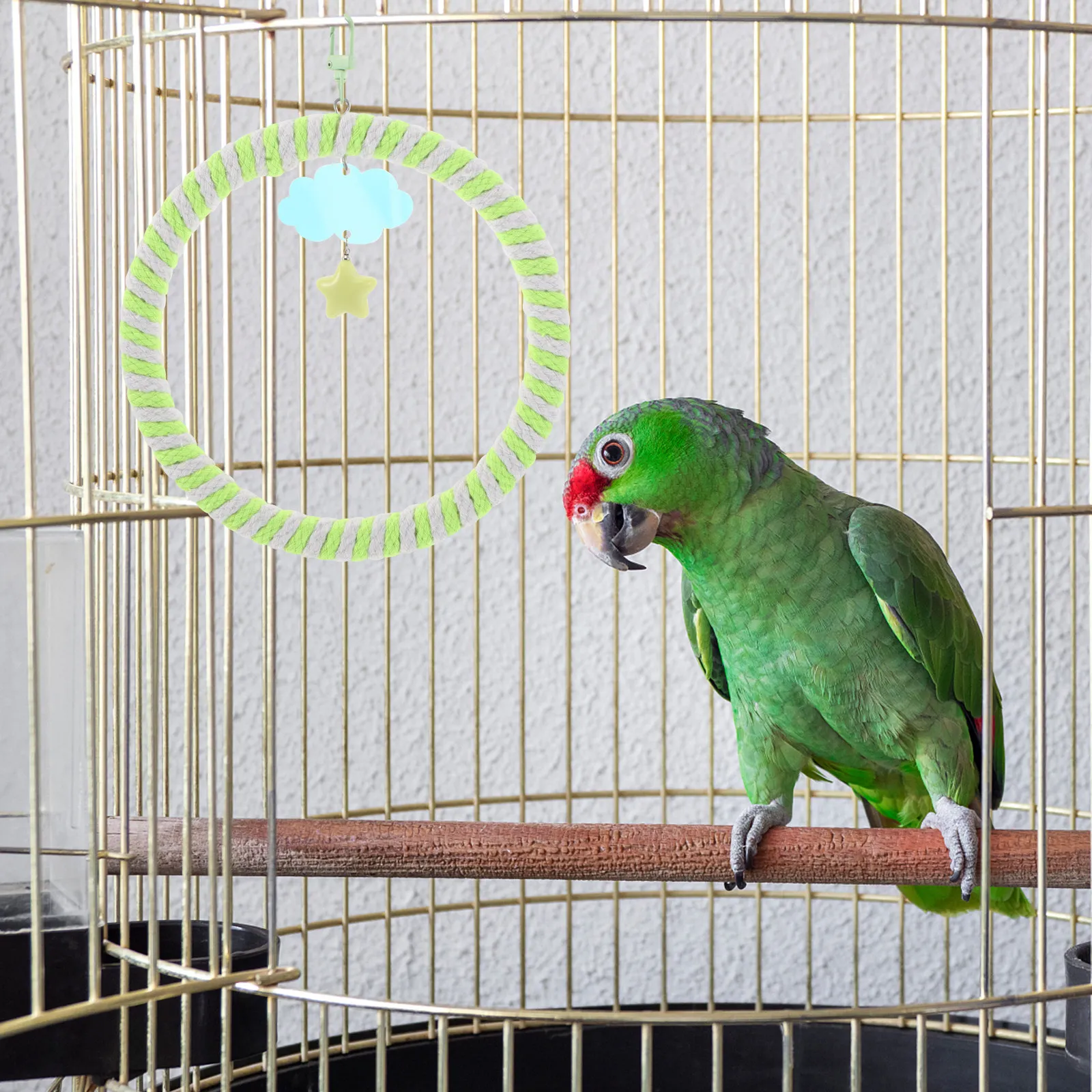 2Pcs Parrot Colorful Rope Ladder Swing Perch for Climbing Chewing Muscle Development Bird Cage Accessory Small Parrot Finch