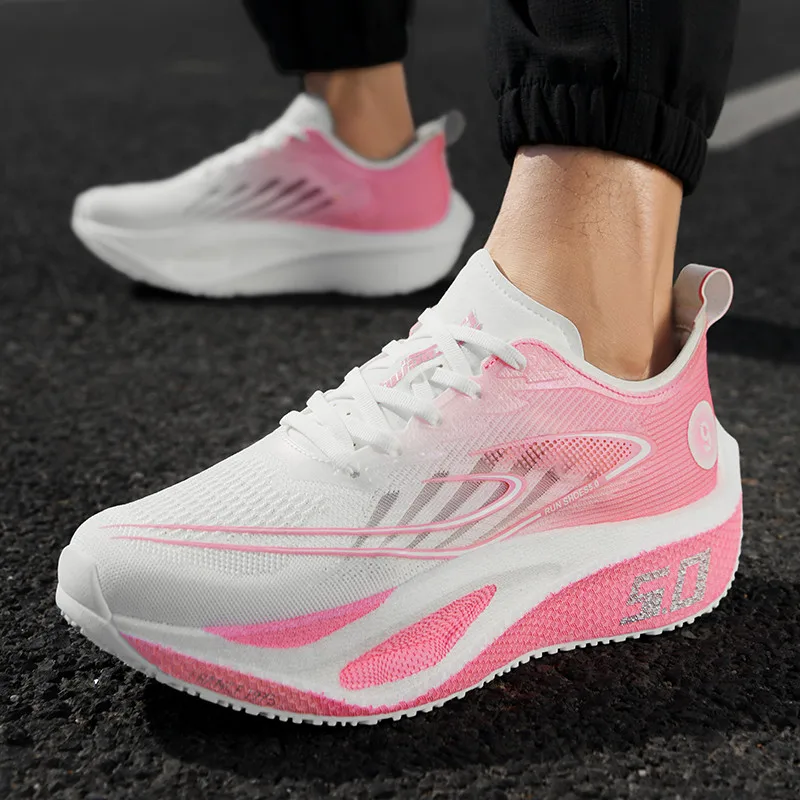 New Full-Length Carbon Plate Running Shoes for Men in Summer Mesh Breathable Professional Sports Shoes for Wiping with Sound and Really Explosive Running Shoes image 4