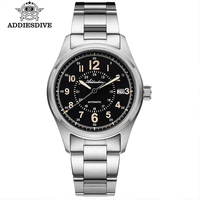 ADDIESDIVE AD2074 Automatic Mechanical Watch 39mm Sappire NH35 Dress Men Wristwatch Super Luminous Watches 20ATM Waterproof