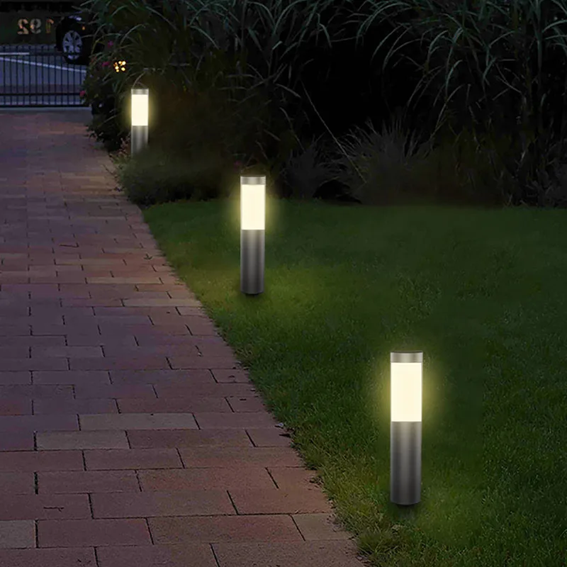 Solar Outdoor Courtyard Lawn Cylindrical Long Tube LED High-end Lighting Garden Waterproof Practical Simple Plug-in Light