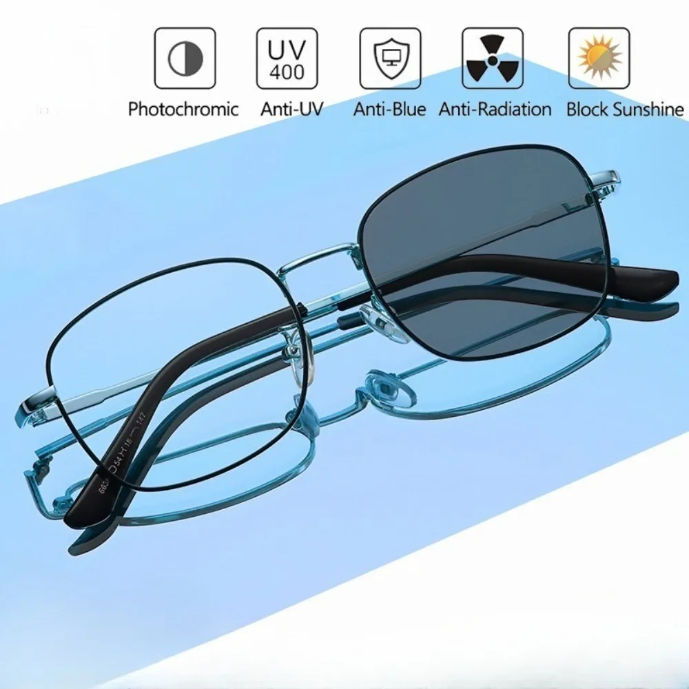 Photochromic Anti Blue Computer Glasses for Men and Women Anti Radiation UV400 Eyeglasses Change Color Under Sunshine Anti Fatig