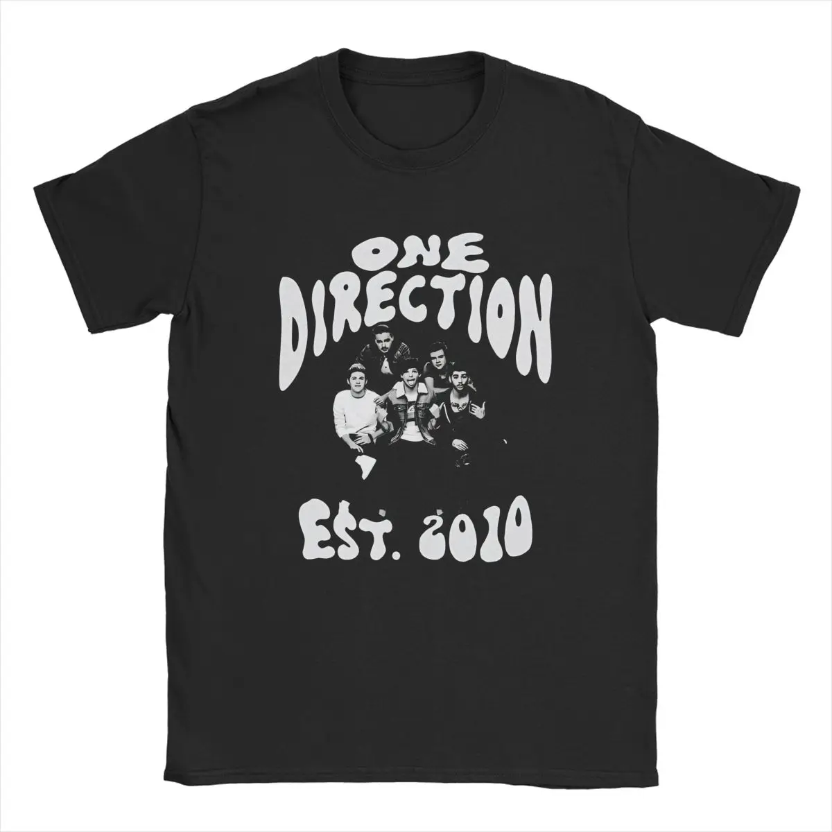 Men\'s 1D One Music Directions T Shirts Pop Band 100% Cotton merch Hipster Short Sleeve Round Neck Tee Shirt 6XL T-Shirt