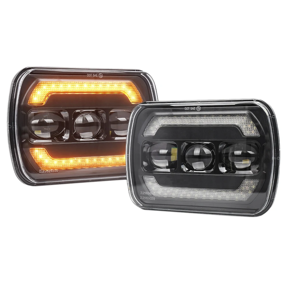 

110W 5X7 Inch Led Headlights 7X6 Inch Hi/Low Sealed Beam Headlamp for Jeep Wrangler Cherokee Toyota H6054 H5054