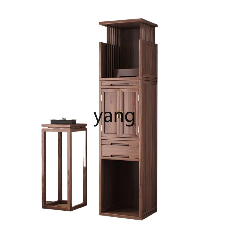 

XYY new Chinese solid wood altar cabinet double-layer household black walnut vertical cabinet Buddha cabinet