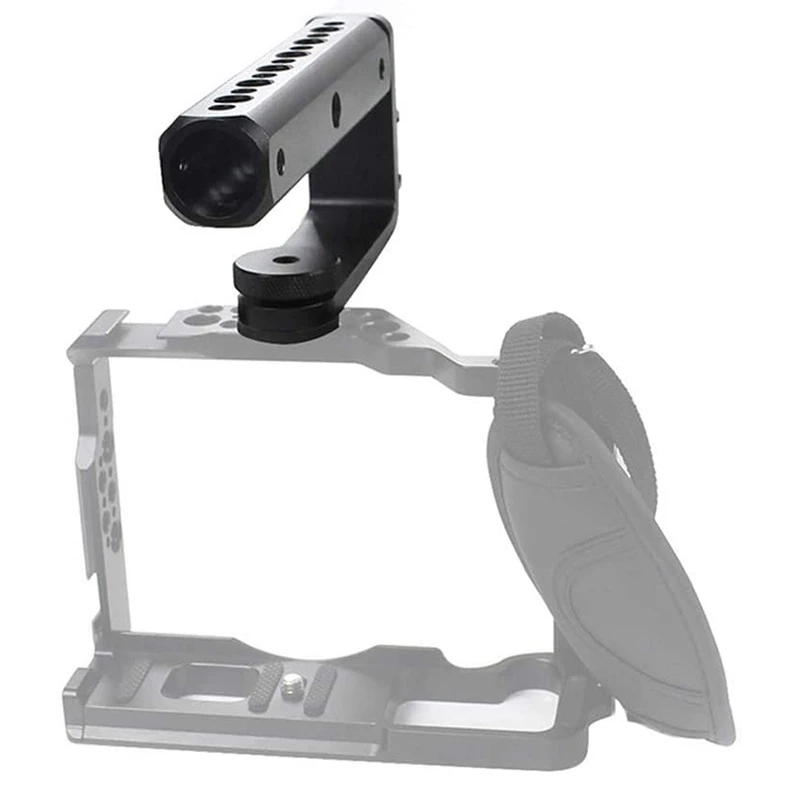 Camera Hot Shoe Top Handle With 1/4Inch 3/8Inch Thread Universal Video Stabilizer