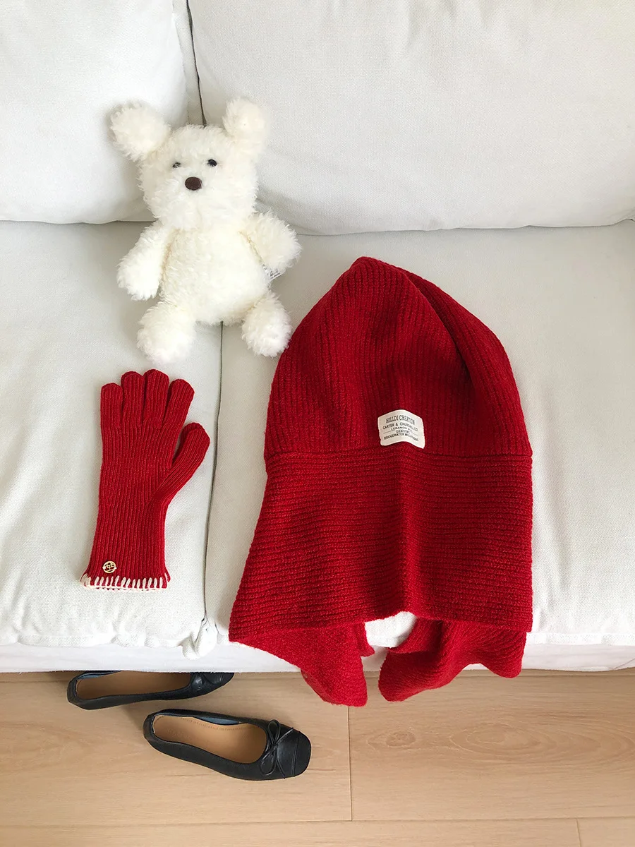 Gestrickte Mützen aus Wollmischung für Männer und Frauen, Sturmhaube, Winter, warm, Unisex, Kapuzenmütze, Halskragen, Schal, Mütze, Skimütze, kalte Hüte – Detail 7