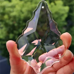 Hanging Crystal Prism Suncatcher for Window Decoration 89mm Clear Maple Leaf Chandelier Pendant Rainbow Maker Wedding Decortion