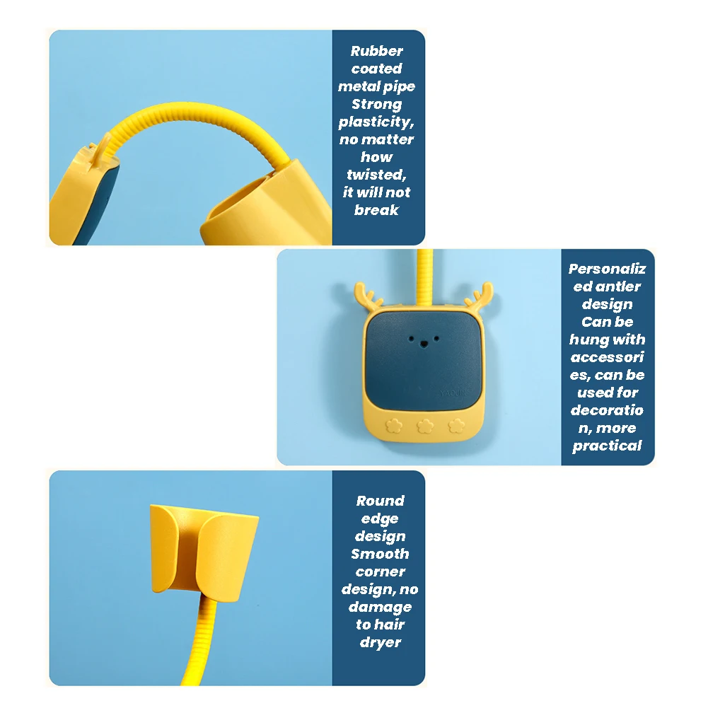 Selbst klebender Haarföhn-Rack Hand freier Föhn halter für Badezimmer-Haarstyling-Werkzeug