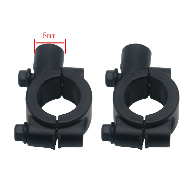 2 stücke 22mm Lenker 10mm 8mm Gewinde Universal Motorrad Spiegel Halterung Clamp Rückspiegel Halter Adapter Schwarz klemme Basis