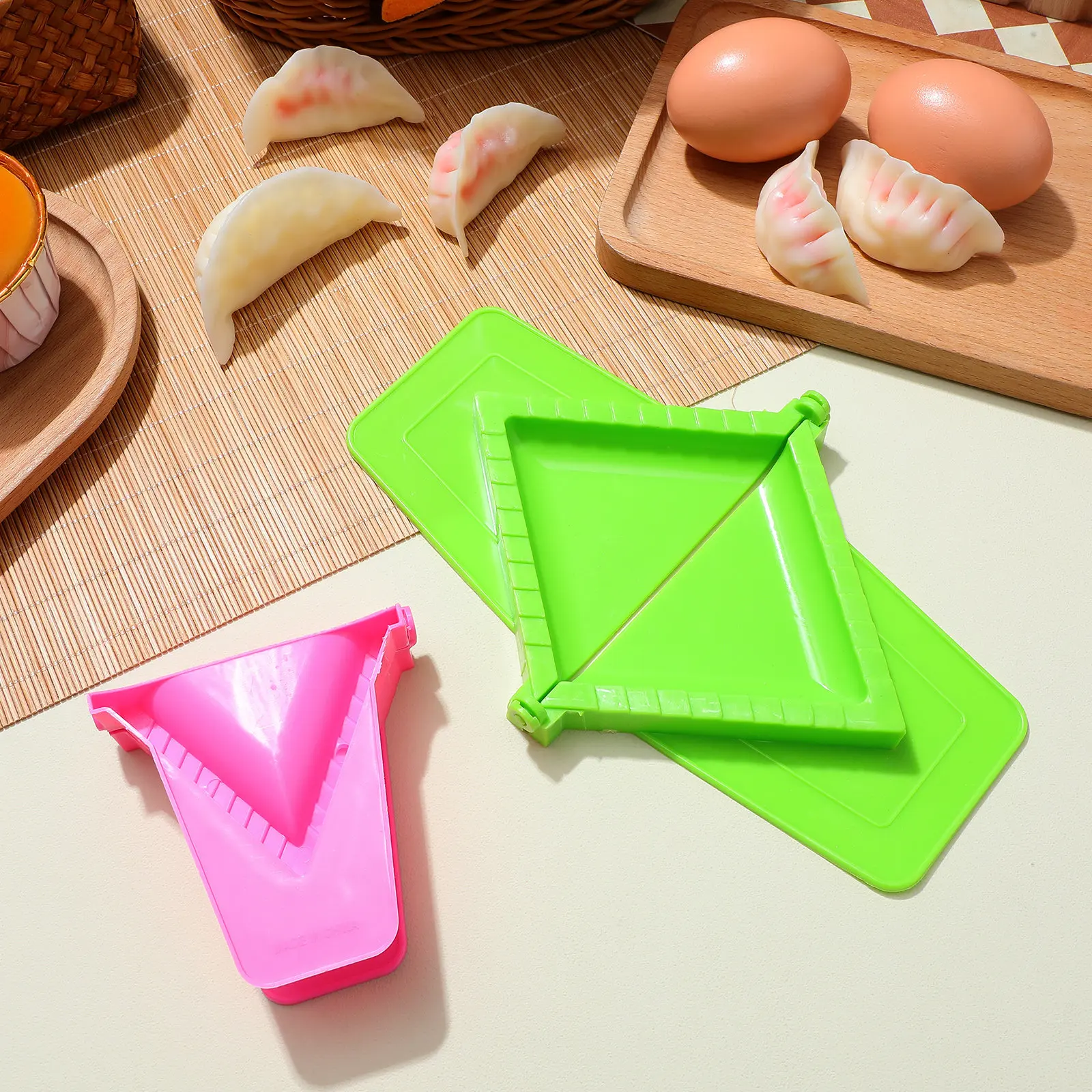Juego de 3 Moldes para Empanadillas, Prensa Ligera de Plástico para Hacer Empanadillas Chinas, Wontons, Gyoza, Empanadas