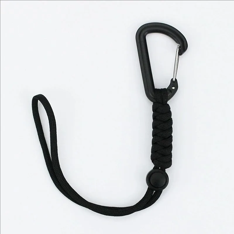 حبل معصم قابل للسحب على شكل حرف D للكاميرا والهاتف المحمول وقضيب الصيد وحزام EDC المحمول المضاد للضياع