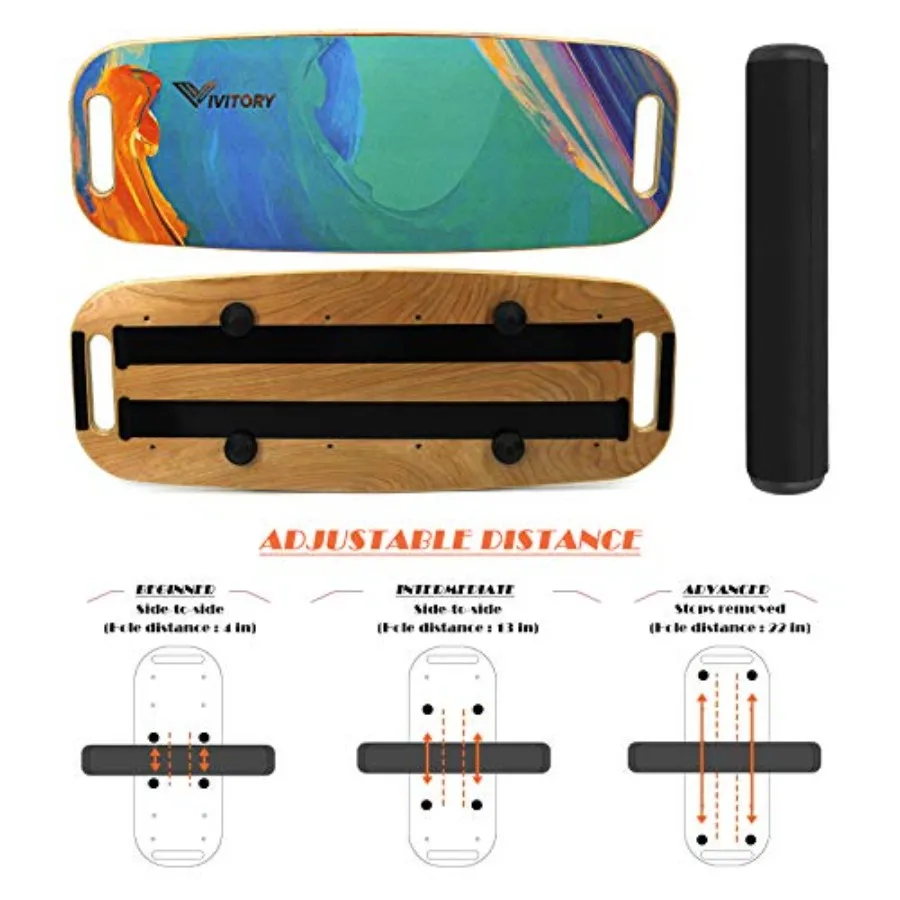 مدرب لوحة التوازن VIVITORY مع لوحة دوارة للمقبض يتميز سدادات قابلة للتعديل لتعزيز الاستقرار يقدم 3 مسافة #4