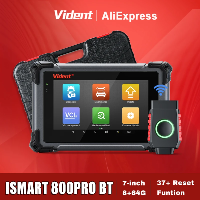 VIDENT iSmart800PRO BT OBD2 Car Diagnostic Tool Auto VIN Engine Fault Code Reader 37+ Reset With Oscilloscope Endoscopic