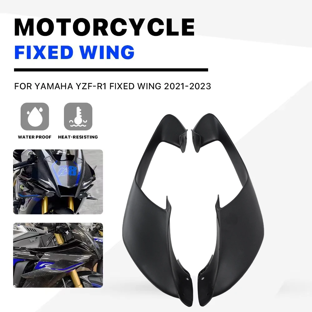 

R1 Fairing fixed wing For Yamaha R1M 2020-2025 Winglet Spoiler Front Side Wings Downforce Moto Accessories ABS Plastic carbon