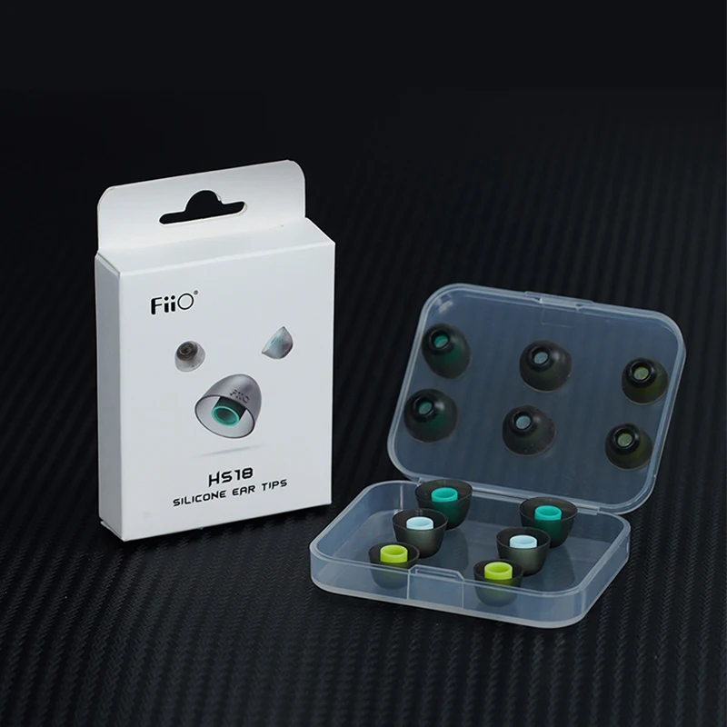 FiiO HS18 Silicon Eartips(6 pairs) Compatible Sound Tube Diameters of 5.0-6.5mm for Earphone FH7S/FH7/FD5/FH9