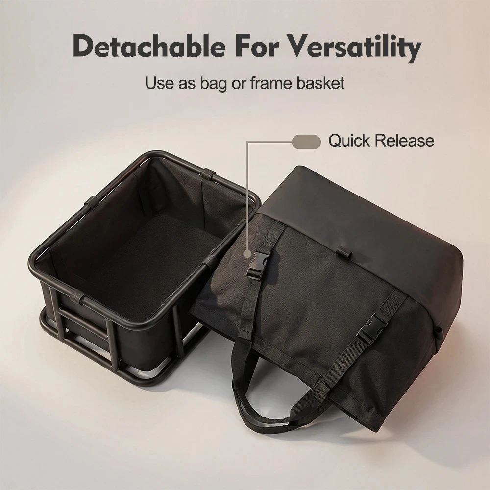 NEWBOLER E-Bike Gepäckträgertasche aus Eisen, Große Kapazität Fahrradkorb für Outdoor-Reisen, Einkaufen, MTB und Rennräder – Detail 7