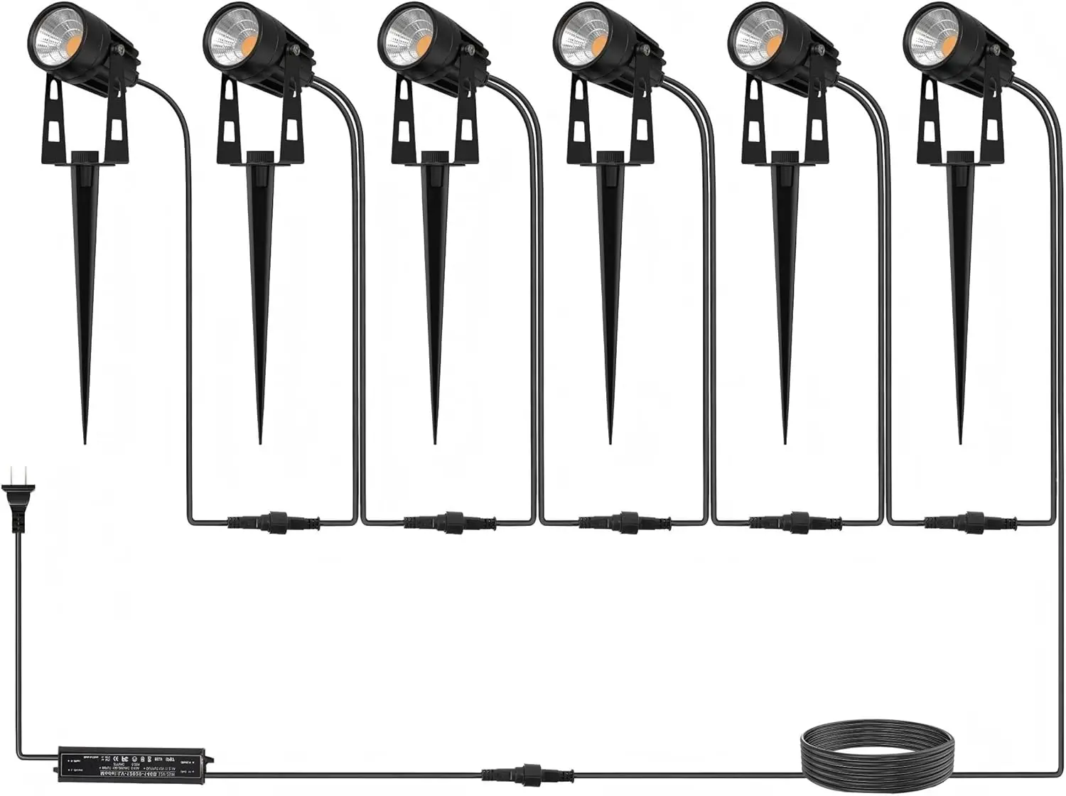 LED Dusk to Dawn Low Voltage Landscape Lighting, Outdoor Spot Lights with Transformers IP65 Waterproof, Plug in Spotlights