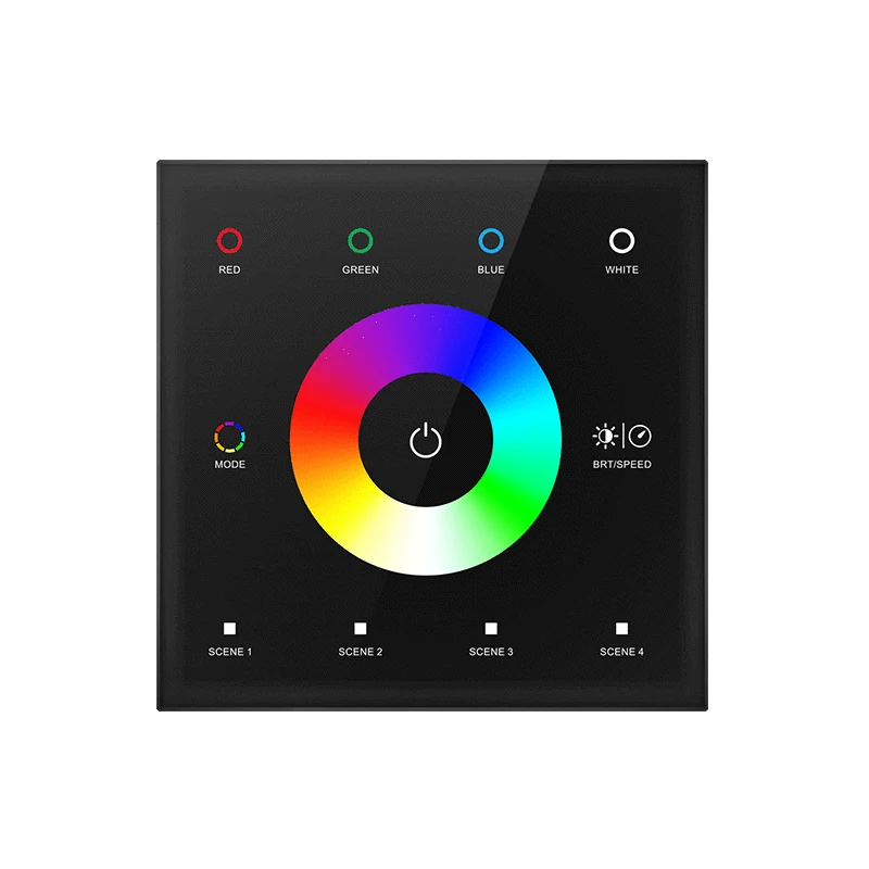 Imagem -06 - Wall-montado Led Strip Controller Painel de Vidro on Off Switch Wall Mount tipo Din ct Rgb Rgbw dc 12v24v 4a ch 86 Milímetros