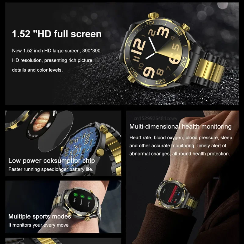 Gaines Smart Watch Z91 Pro Max Men Stainless Steel Strip Wireless Charge AI Voice Bluetooth Call Health Monitoring Sports Smartw