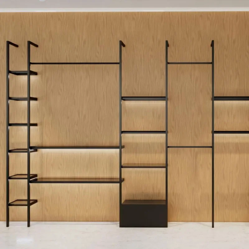 

Индивидуальные стеллажи для демонстрации одежды и обуви для бутиков класса люкс, настенные витрины для сумок и обуви