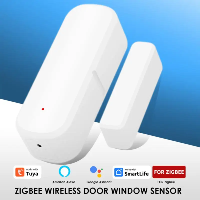 Sensor de ventana de puerta inteligente Zigbee, Detector de puerta abierta y cerrada, Control por aplicación SmartLife a través de Alexa, Google Home, 4/2/1 Uds.