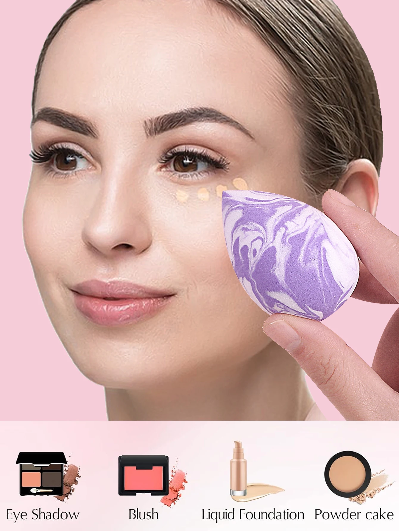 다기능 건조 및 습식 이중 사용 슈퍼 소프트 스폰지 메이크업 에그 파운데이션, 2 색 메이크업 스폰지 파우더 퍼프, 3 개