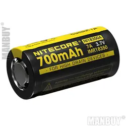 2024 NITECORE IMR18350 7A 700mAh 3.7V 2.59Wh batteria ricaricabile agli ioni di litio 18350 per dispositivi di scarico elevato torcia elettrica