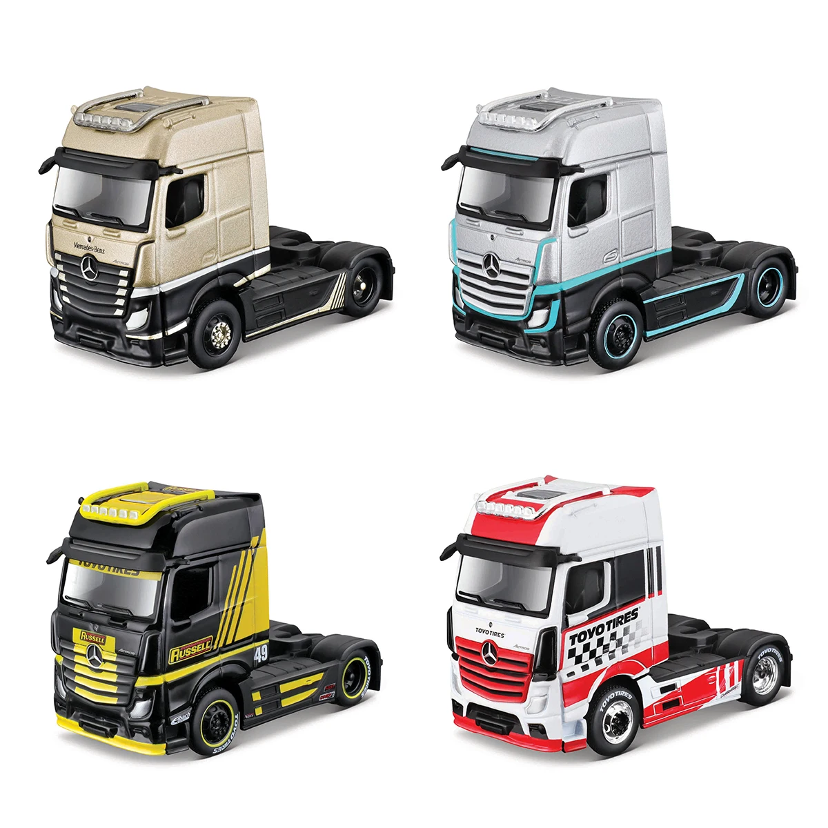 Maisto 1:64 MB Actros 1851 Big Rig Vehicle Set Series Static Die Cast Vehicles Collectible Hobbies  Model Car Toys