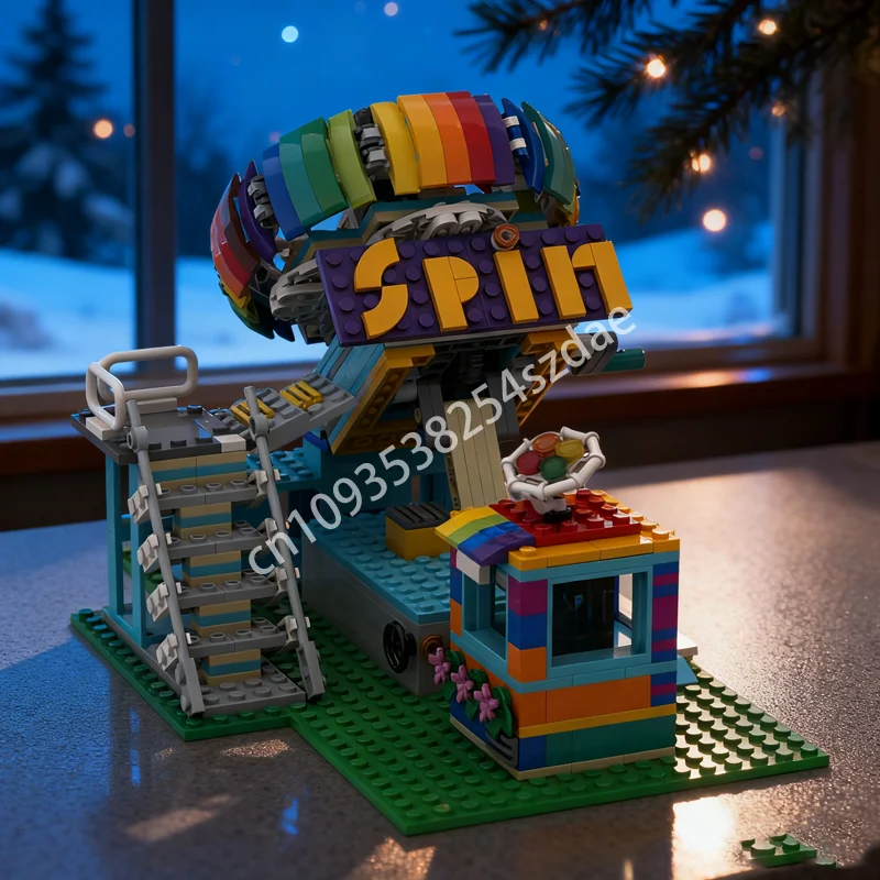 

621 шт. MOC Rainbow Spin карусель альтернативный создатель 3 модель строительные блоки игрушки сборка Рождественский подарок DIY творческая идея кирпич