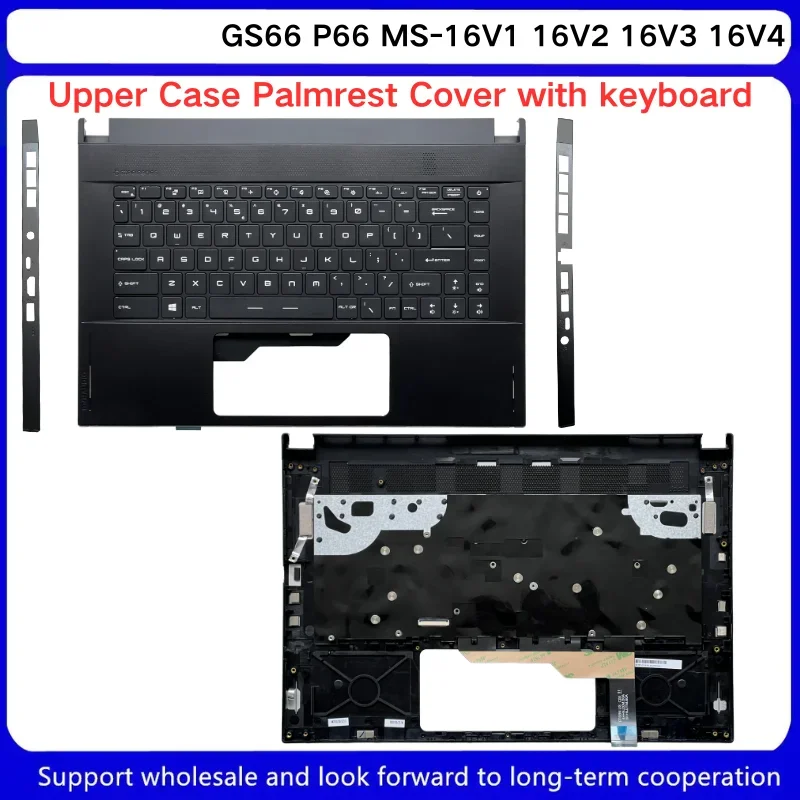 

Новинка для Kailxuling GS66 P66 MS-16V1 MS-16V2 MS-16V3 MS-16V4, верхняя крышка упора для рук с RGB-клавиатурой, черная