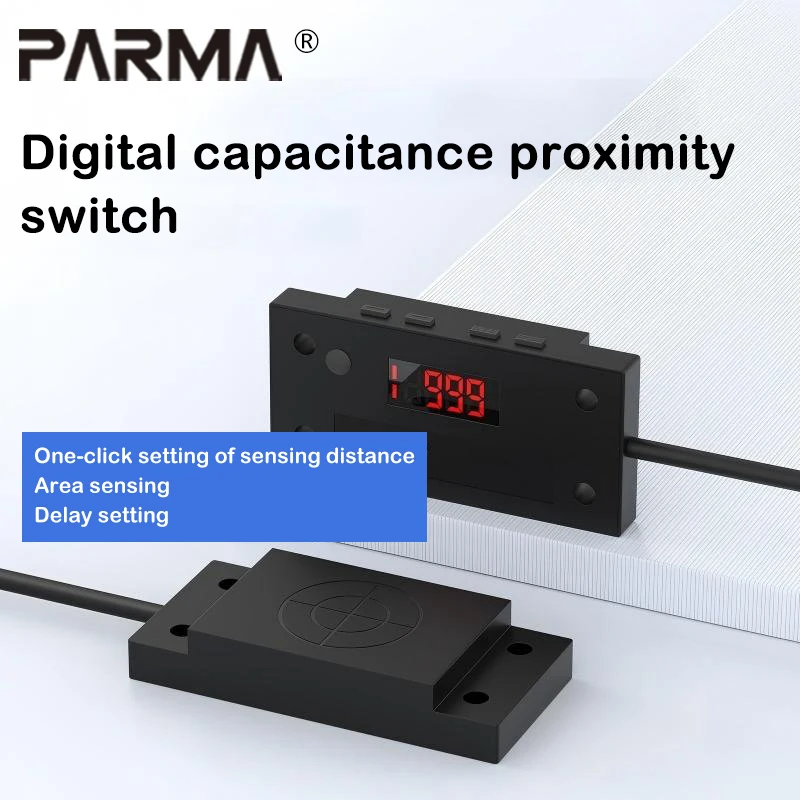 Square capacitive proximity switch level sensor - digital display integrated plastic non-metallic sensor