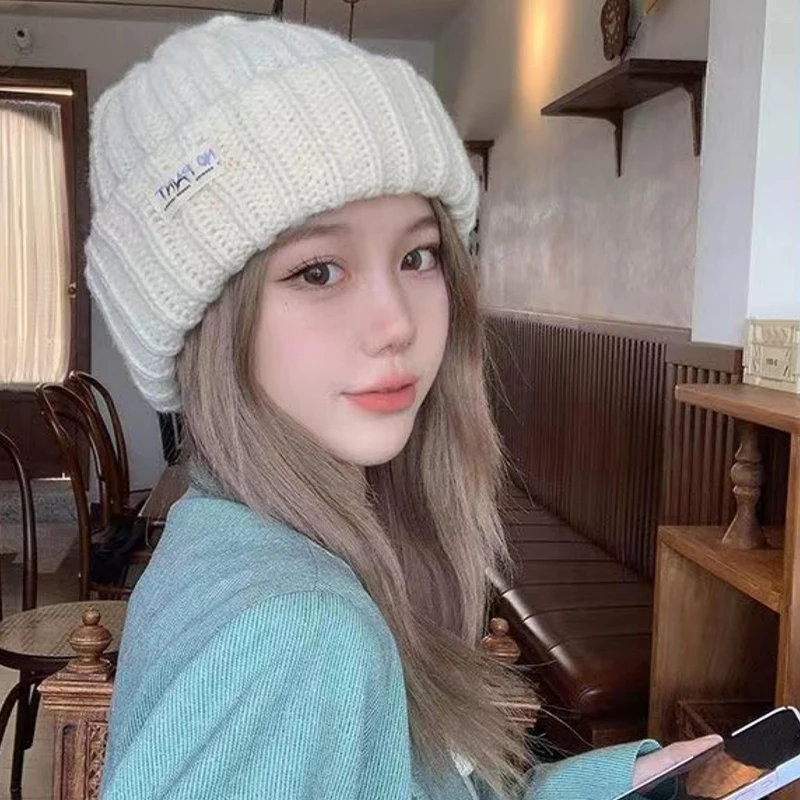 

Autumn And Winter Knitted Hat Korean Edition Versatile Big Head Knitted Hat