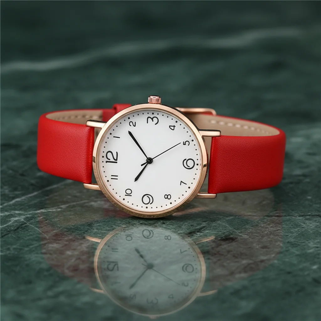 

Часы с кожаным ремешком для женщин, повседневные студенческие наручные часы с минималистичным дизайном, подарок для подруги